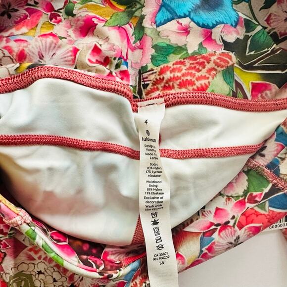 Lululemon 2018 Seawheeze RARE NEW Fast & Free Tight Size 4 Floral Blossom Multi - Picture 6 of 7